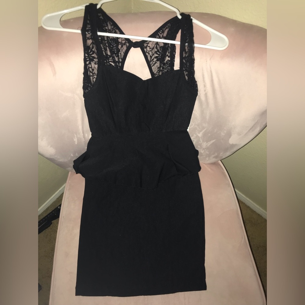 New! X-Small, Black, Charlotte Russe peplum dress.